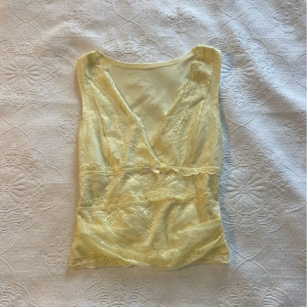 Butter Yellow Lace Tank